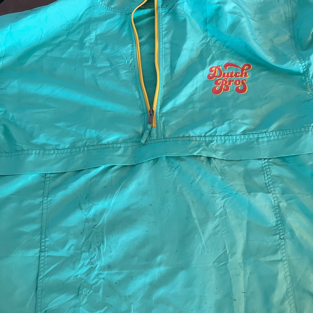Dutch Bros windbreaker poncho 2XL sea green new